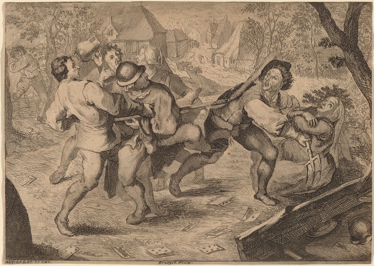 农民战斗 作者 安东·约瑟夫·普伦纳 (Anton Joseph Prenner) 仿照老彼得·勃鲁盖尔 (Pieter Bruegel)