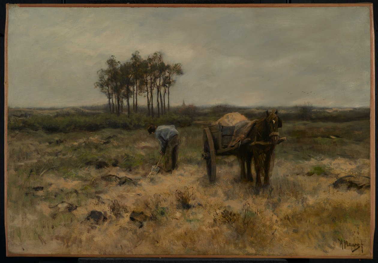 挖沙，或沙车，1875年 作者 安东·莫夫（Anton Mauve）
