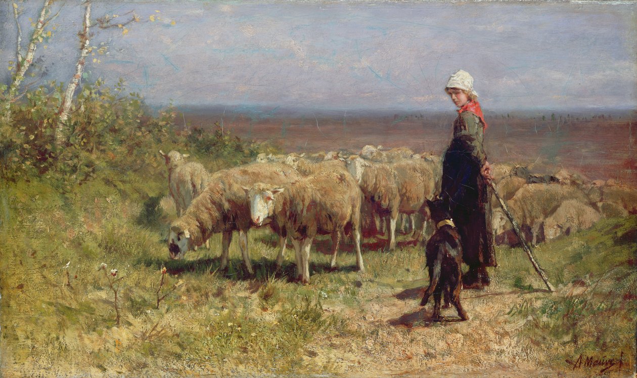 牧羊女（布面油画） 作者 安东·莫夫（Anton Mauve）