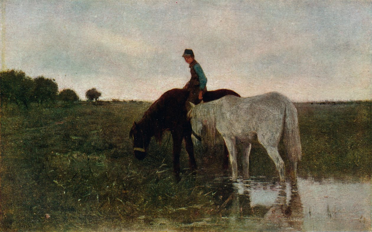 浇水的马，1871年，1913年 作者 安东·莫夫（Anton Mauve）