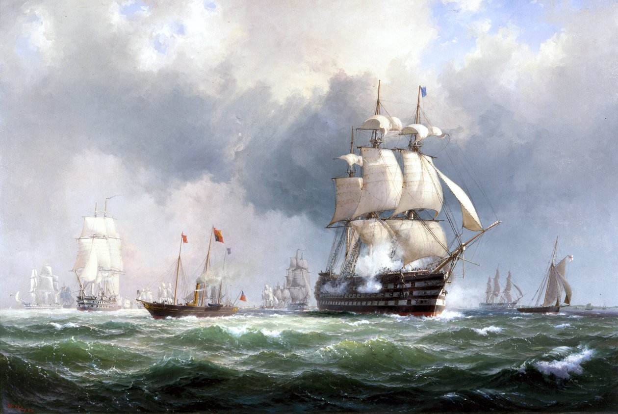 波罗的海舰队离开Spithead，1854年3月15日 作者 安东梅尔比