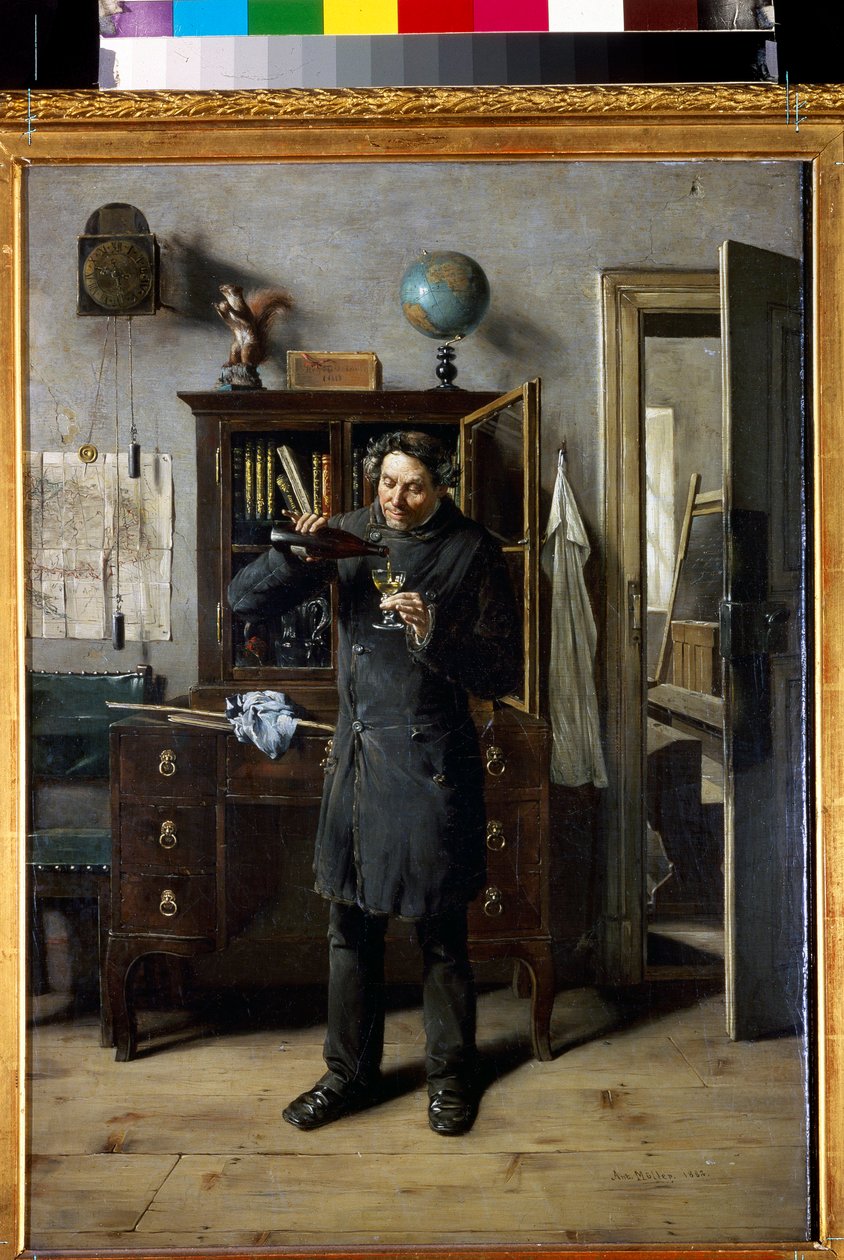 酒鬼老师 - 酒鬼老师 by Anton Eduard Muller (Mueller) (1853-1897) 作者 安东·穆勒（Anton Muller）