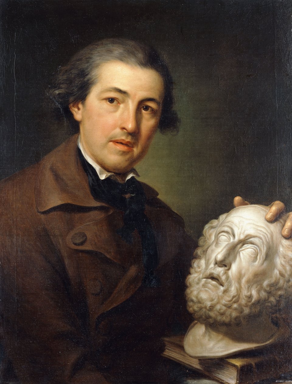 朱塞佩·弗朗西（Giuseppe Franchi）的肖像，半身，手持荷马的半身像，约1771-73年 作者 安东·拉斐尔·蒙斯（Anton Raphael Mengs）