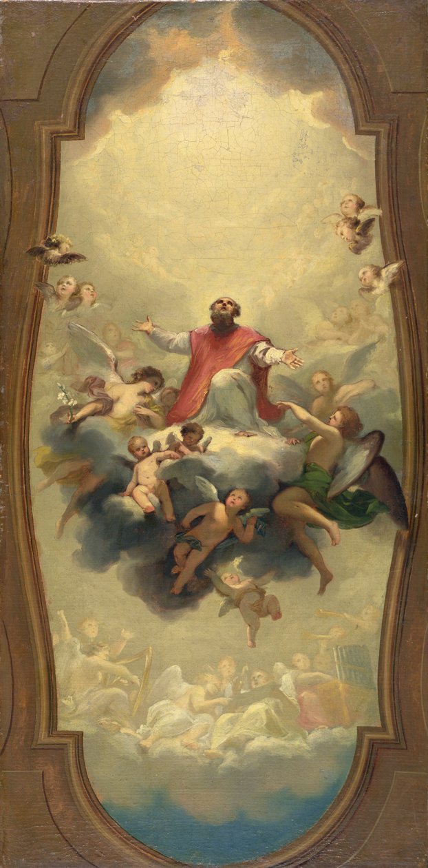 圣尤西比乌斯被带到天堂，c.1757（布面油画） 作者 安东·拉斐尔·蒙斯（Anton Raphael Mengs）