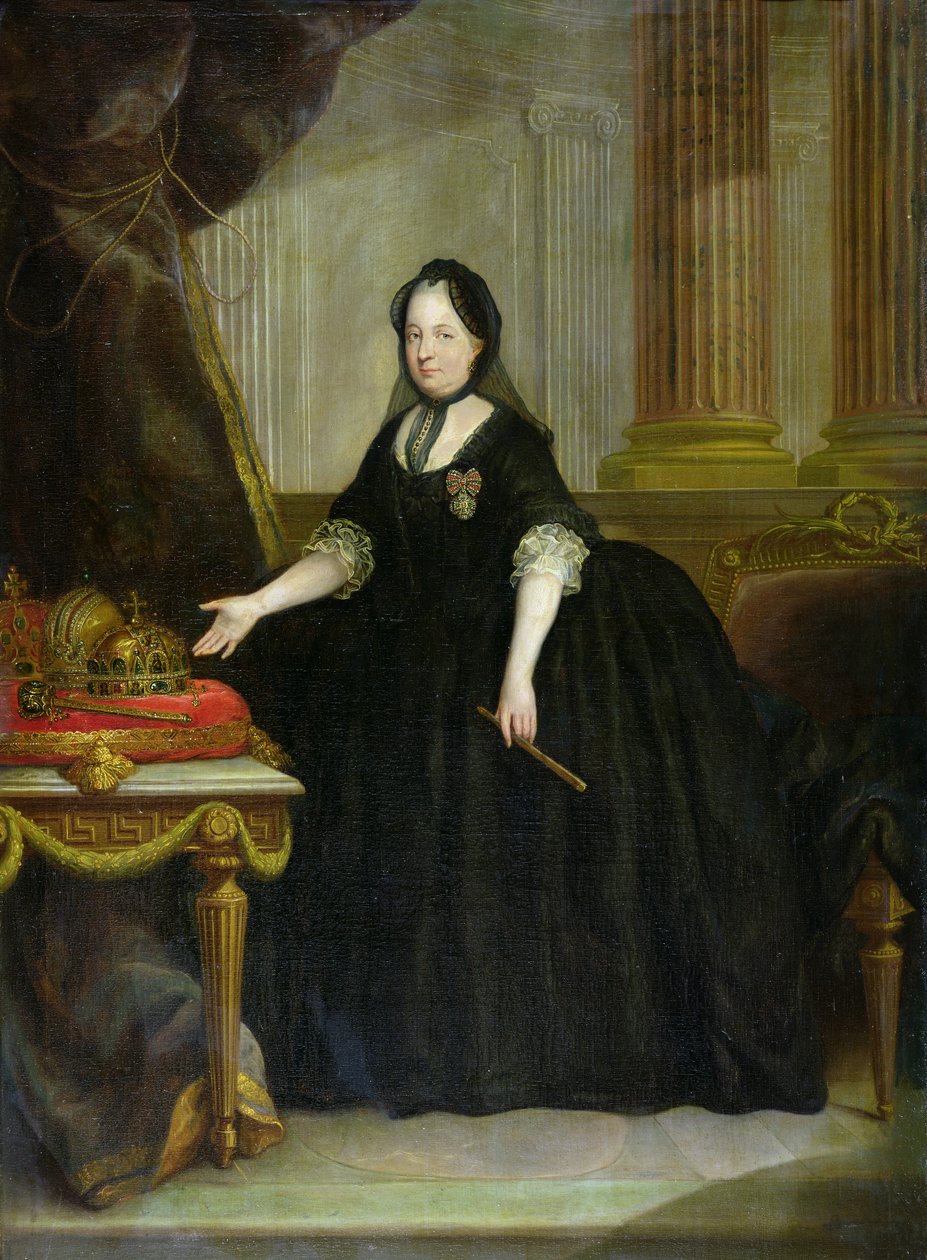 玛丽亚·特蕾莎（Maria Theresa）（1717-80）奥地利皇后（布面油画） 作者 安东·冯·马龙