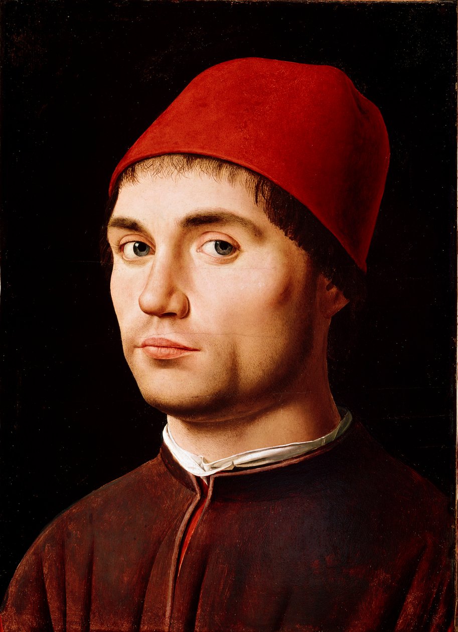 人像或安东内罗自画像 安东尼奥·迪特·安东内洛·达·梅西纳 (Antonello da Messina) (1430-1479) 1473 厘米。 35,5x25,5 伦敦，国家美术馆 作者 安东内洛·达·墨西拿