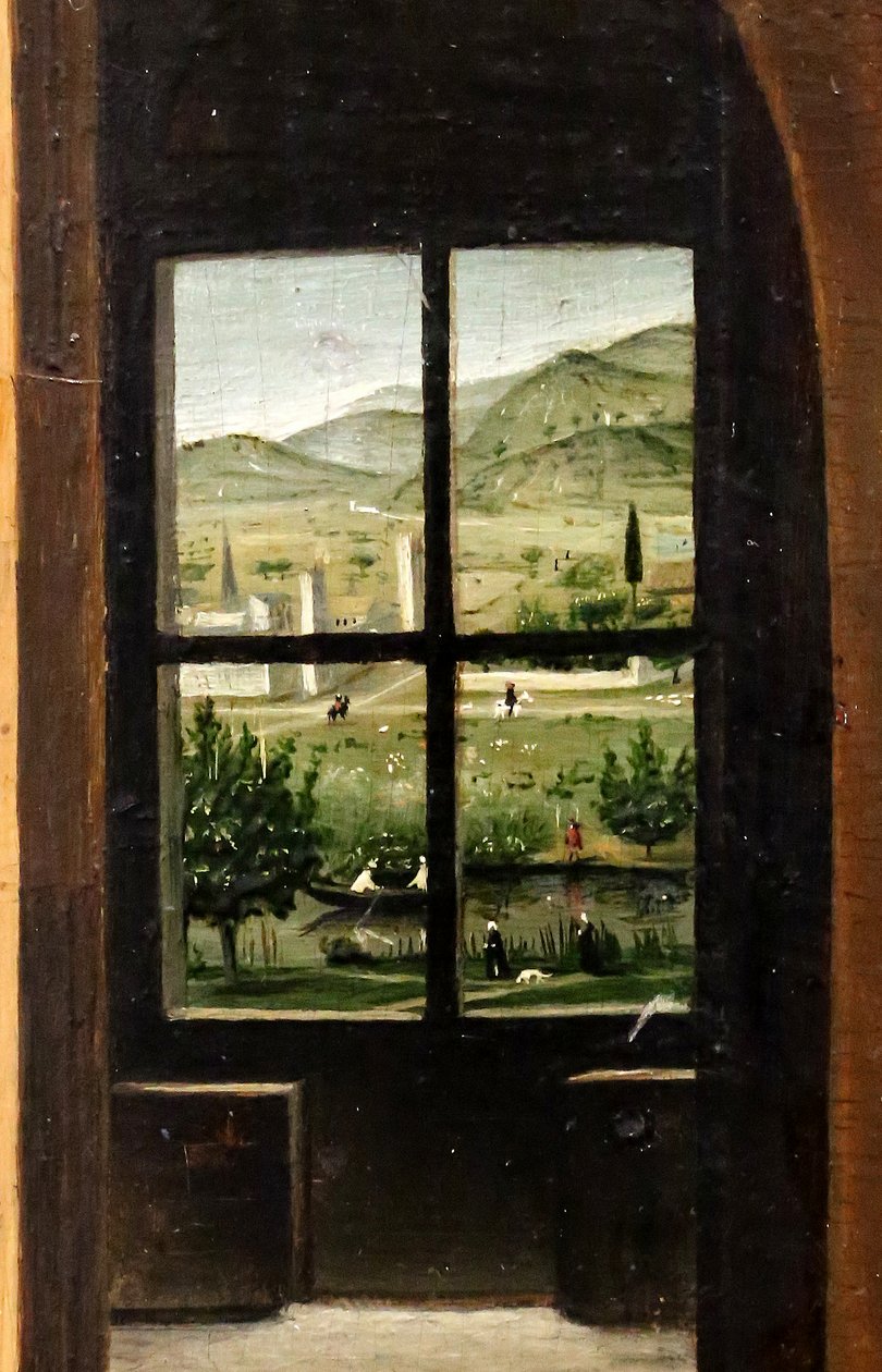 书房中的圣杰罗姆，细节，约 1475 年（油画镶板） 作者 安东内洛·达·墨西拿