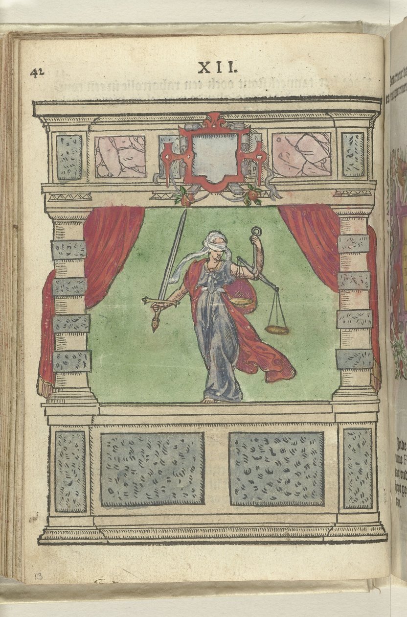 舞台上的正义化身（Justitia），1578 年 作者 安东尼·范·莱斯特