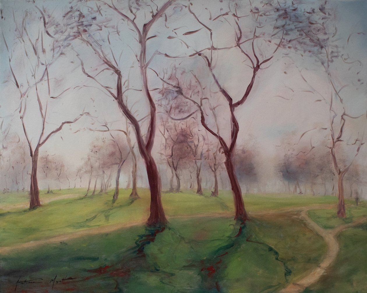 海德公园，伦敦，2012（布面油画） 作者 安东尼娅·迈亚特