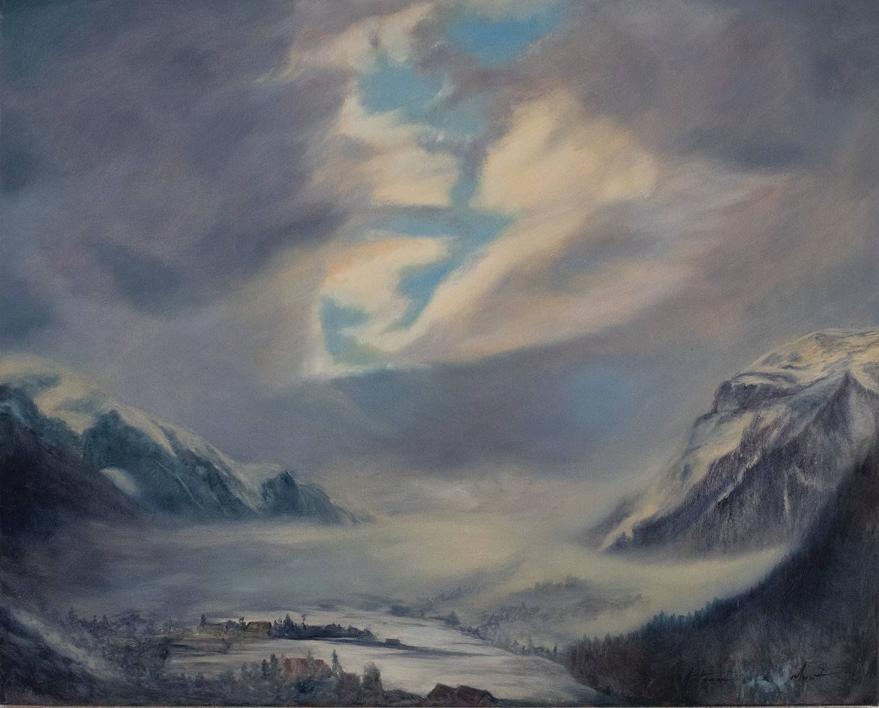 瑞士山脉，2011（布面油画） 作者 安东尼娅·迈亚特