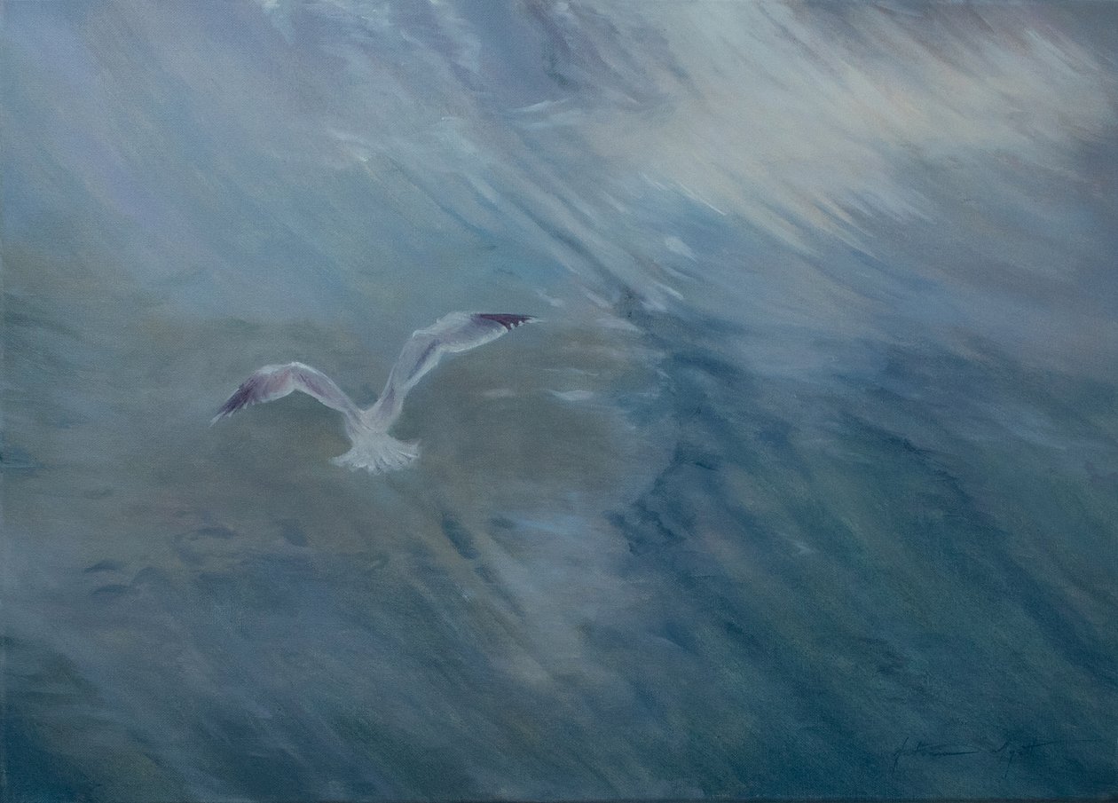 海鸥飞走，2012（布面油画） 作者 安东尼娅·迈亚特