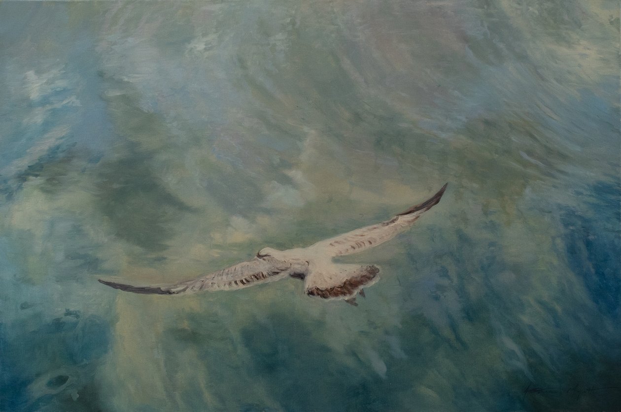 海鸥展翅，2012 年（布面油画） 作者 安东尼娅·迈亚特