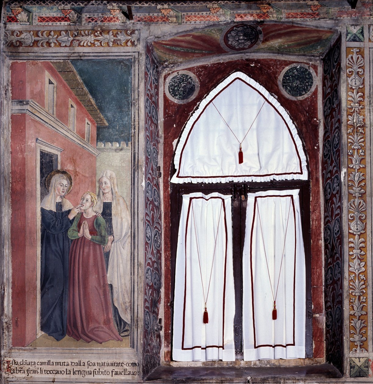 Life of St. Francesca Romana : Camilla, a deaf-mute is healed by the saint (Fresco 作者 罗马安东尼奥