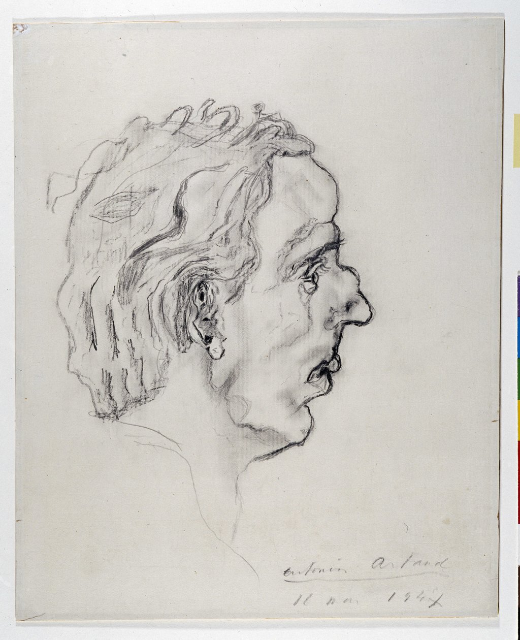 诗人雅克-普雷维尔（1915-1951 年）侧面肖像 - 5 月 11 日 作者 安东宁·阿陶（Antonin Artaud）