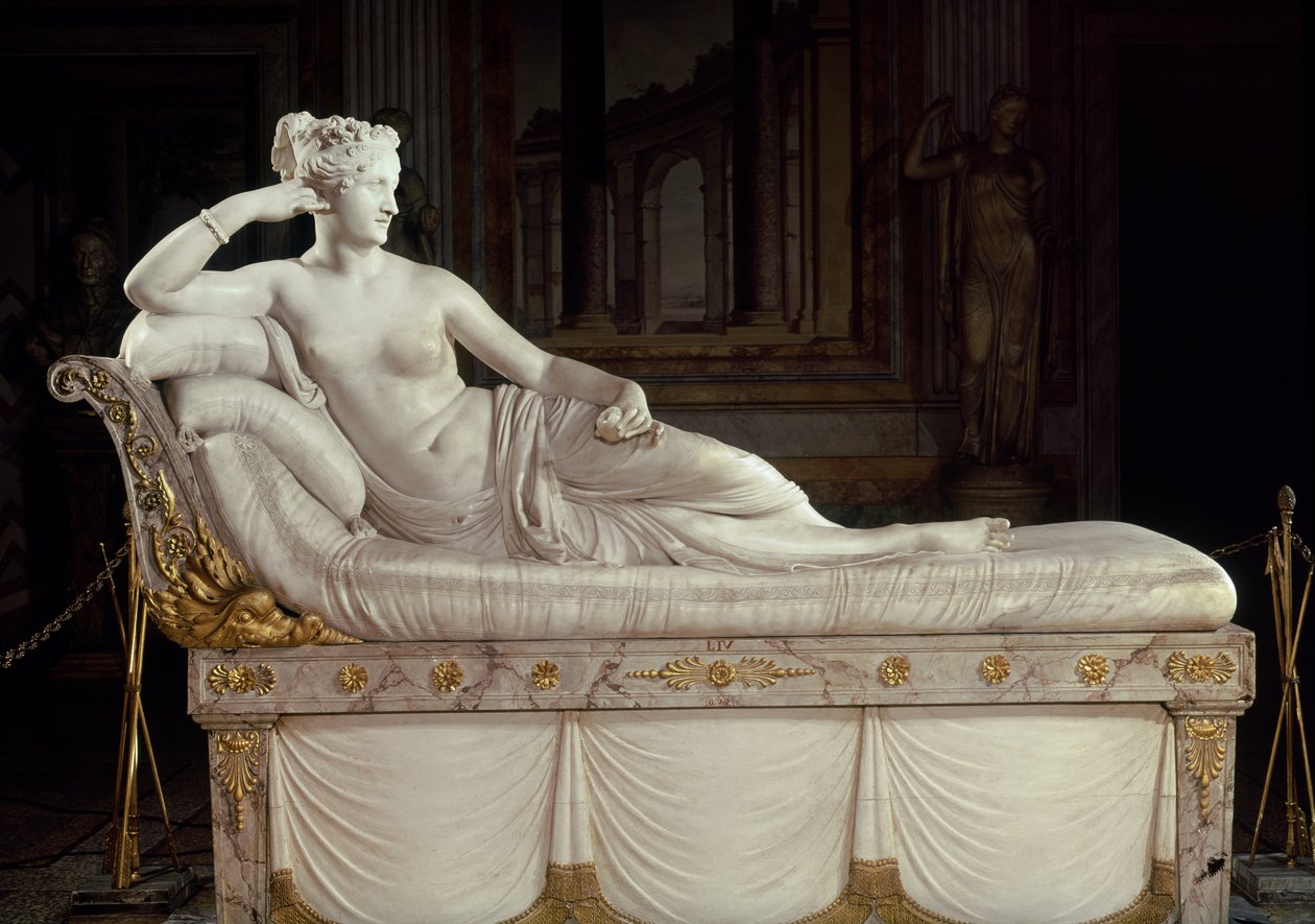 Pauline Bonaparte（1780-1825）作为Venus Triumphant，c.1805-08（大理石） 作者 安东尼奥·卡诺瓦
