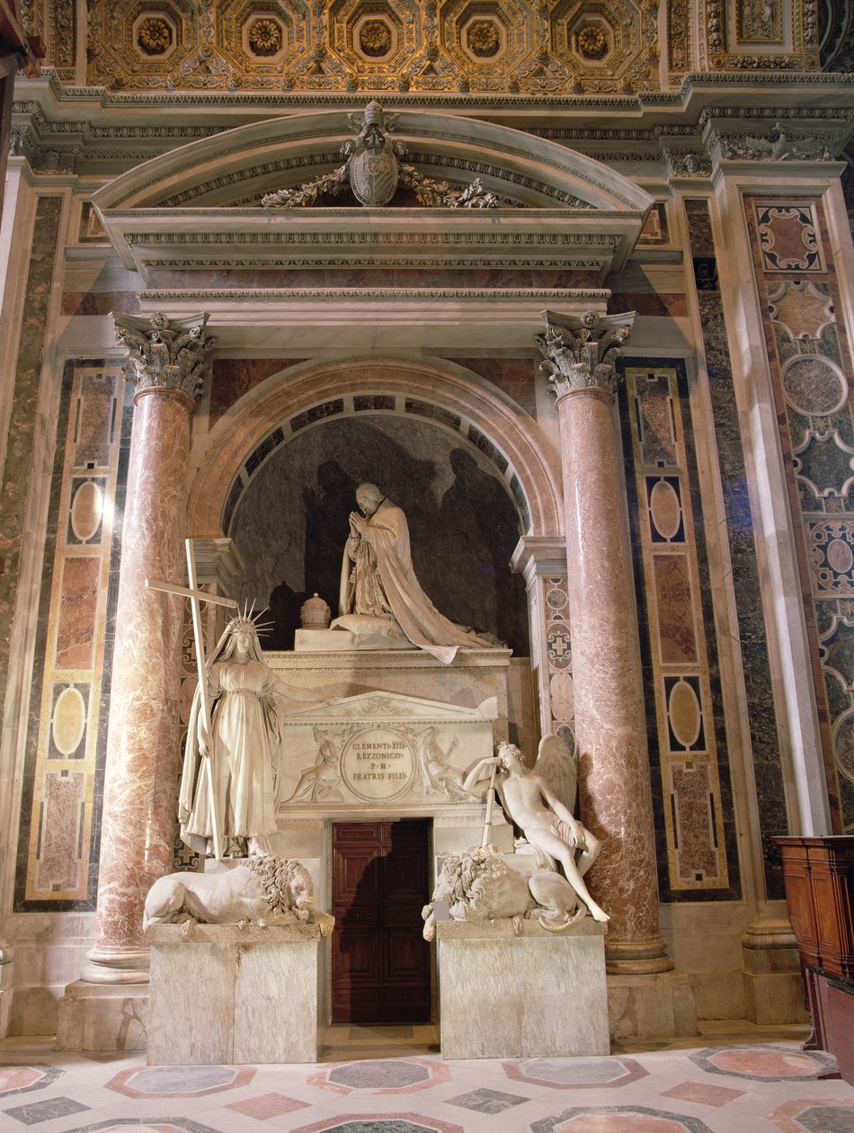 教皇克莱门特十三世墓（1693-1769），1783-92（大理石） 作者 安东尼奥·卡诺瓦