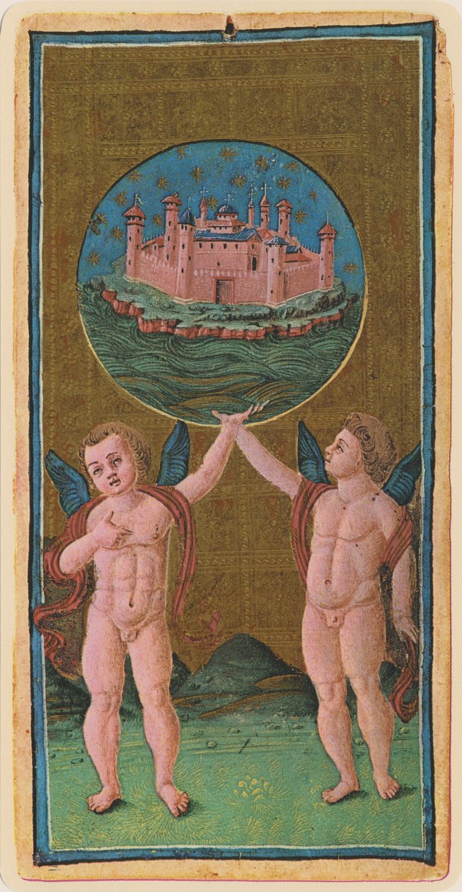 世界，来自&39;Visconti&39;甲板的塔罗牌的传真，1441-47 作者 安东尼奥·西科格纳拉
