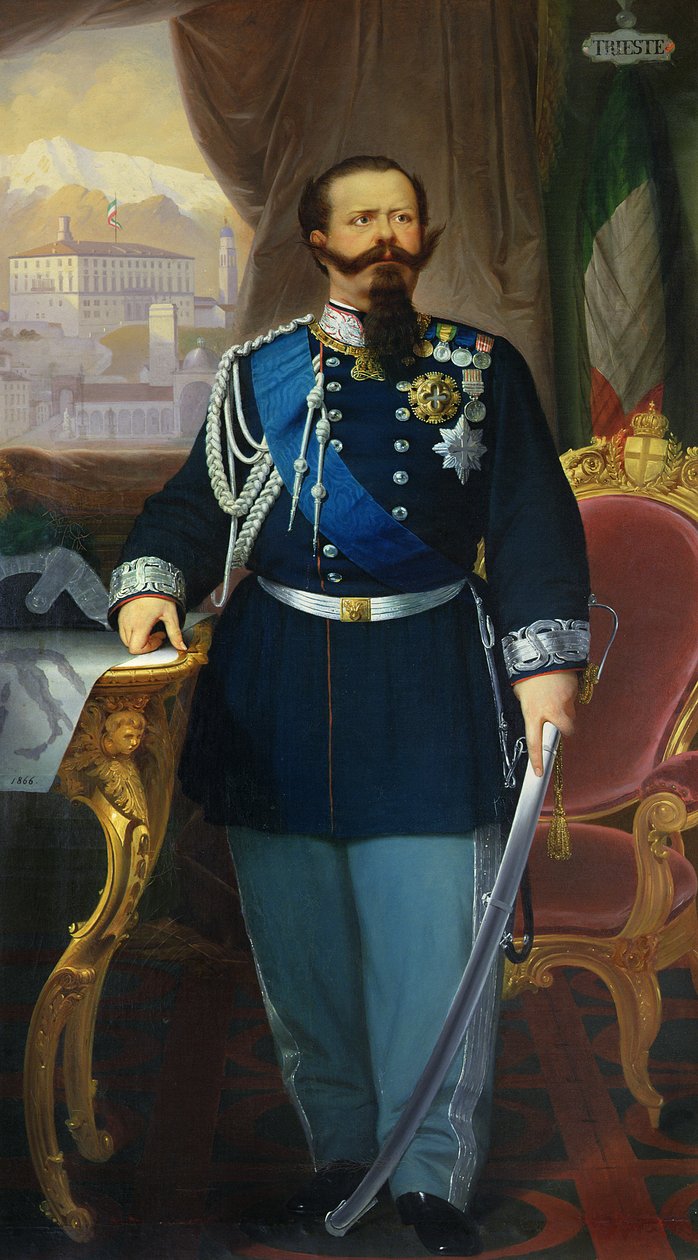 维多利亚·伊曼纽尔二世（1820-78）肖像撒丁岛和意大利国王，1866年 作者 安东尼奥·杜戈尼（Antonio Dugoni）