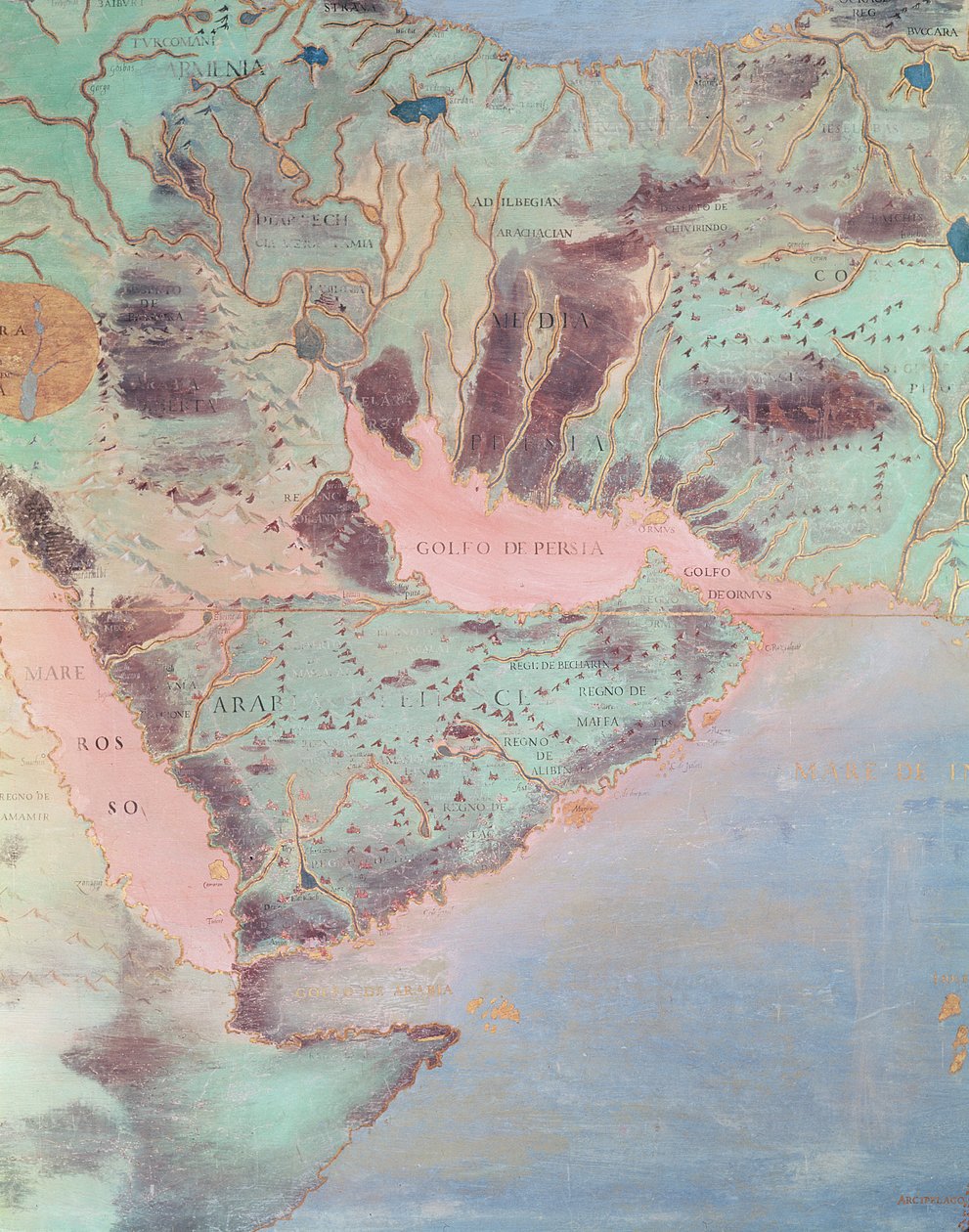 波斯高尔夫国家地图，来自&39;Sala Del Mappamondo&39;（世界地图大厅） 作者 安东尼奥·乔瓦尼·德·瓦雷泽