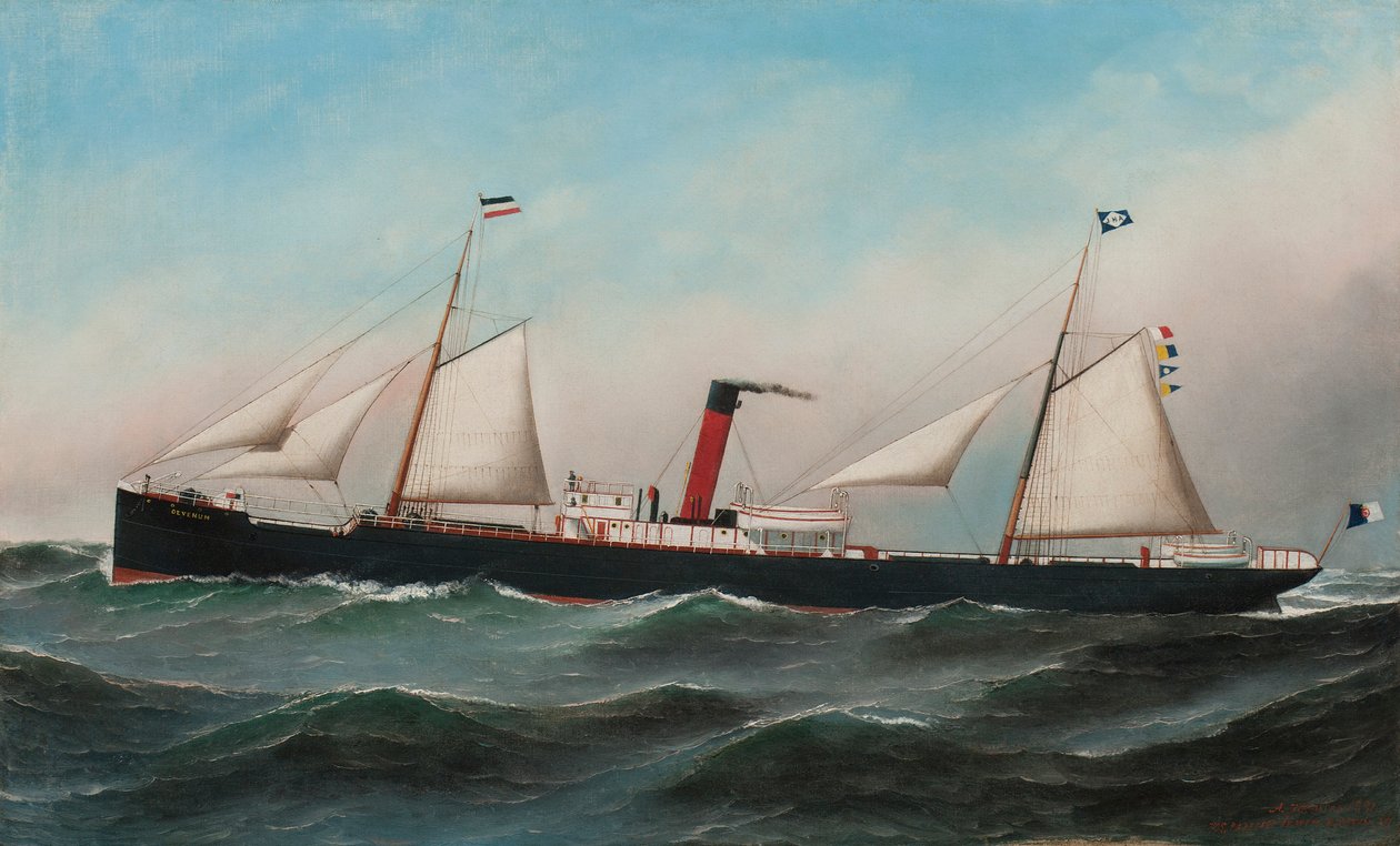 SS Oevenum在海上，1891年 作者 安东尼奥·雅各布森