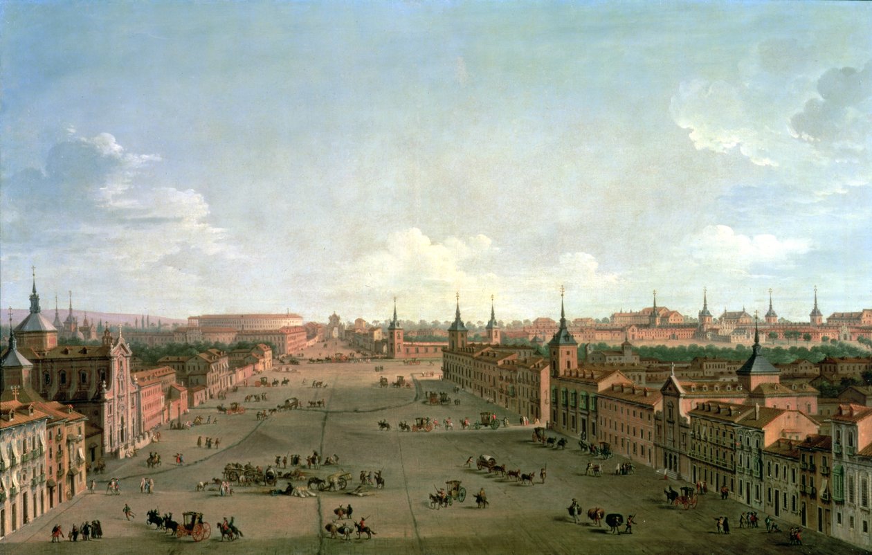 可以看到Calle de Alcala，马德里，1750年 作者 安东尼奥·乔利