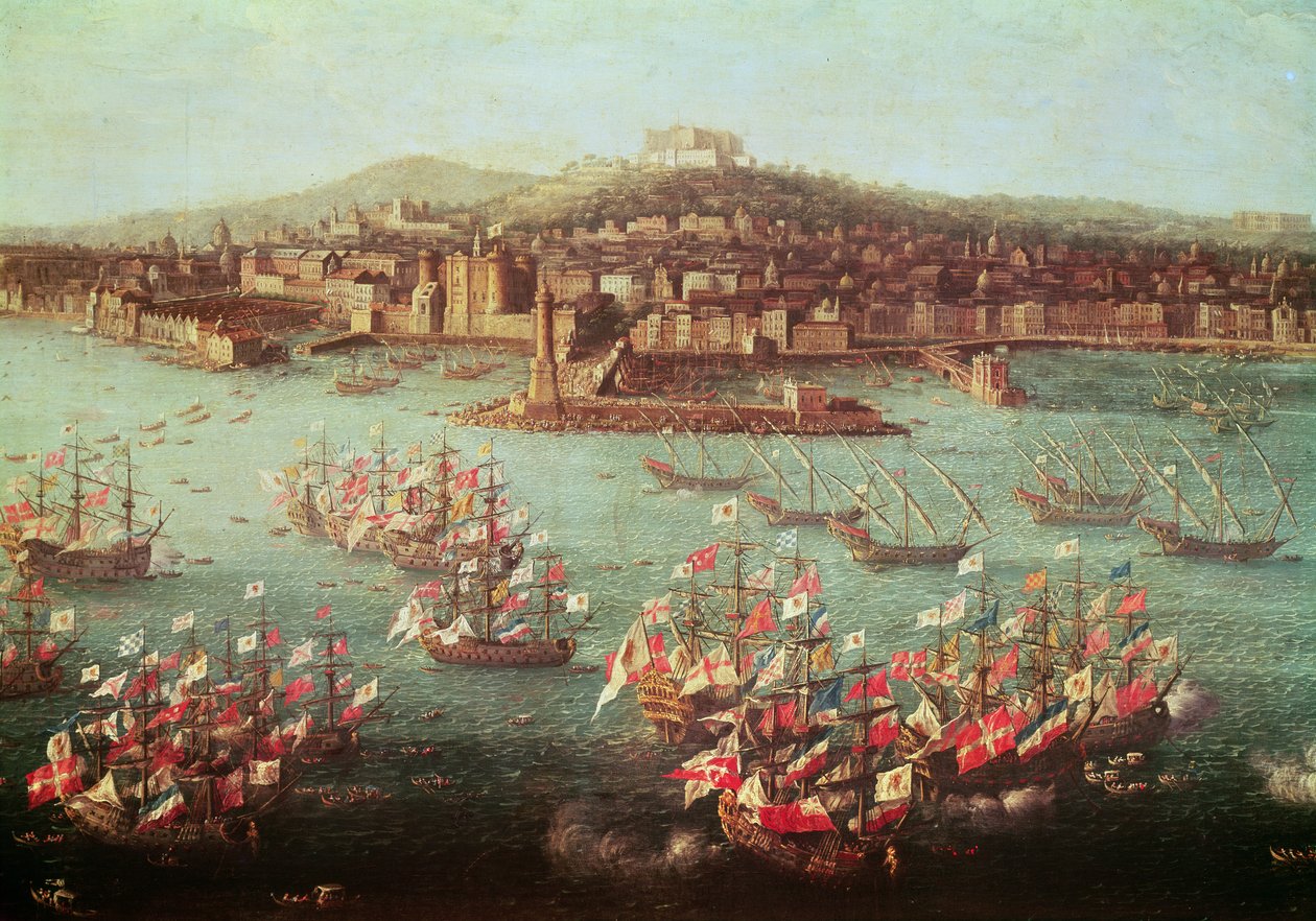 1759年10月6日，在那不勒斯市之前的西班牙国王查理三世的舰队 作者 安东尼奥·乔利
