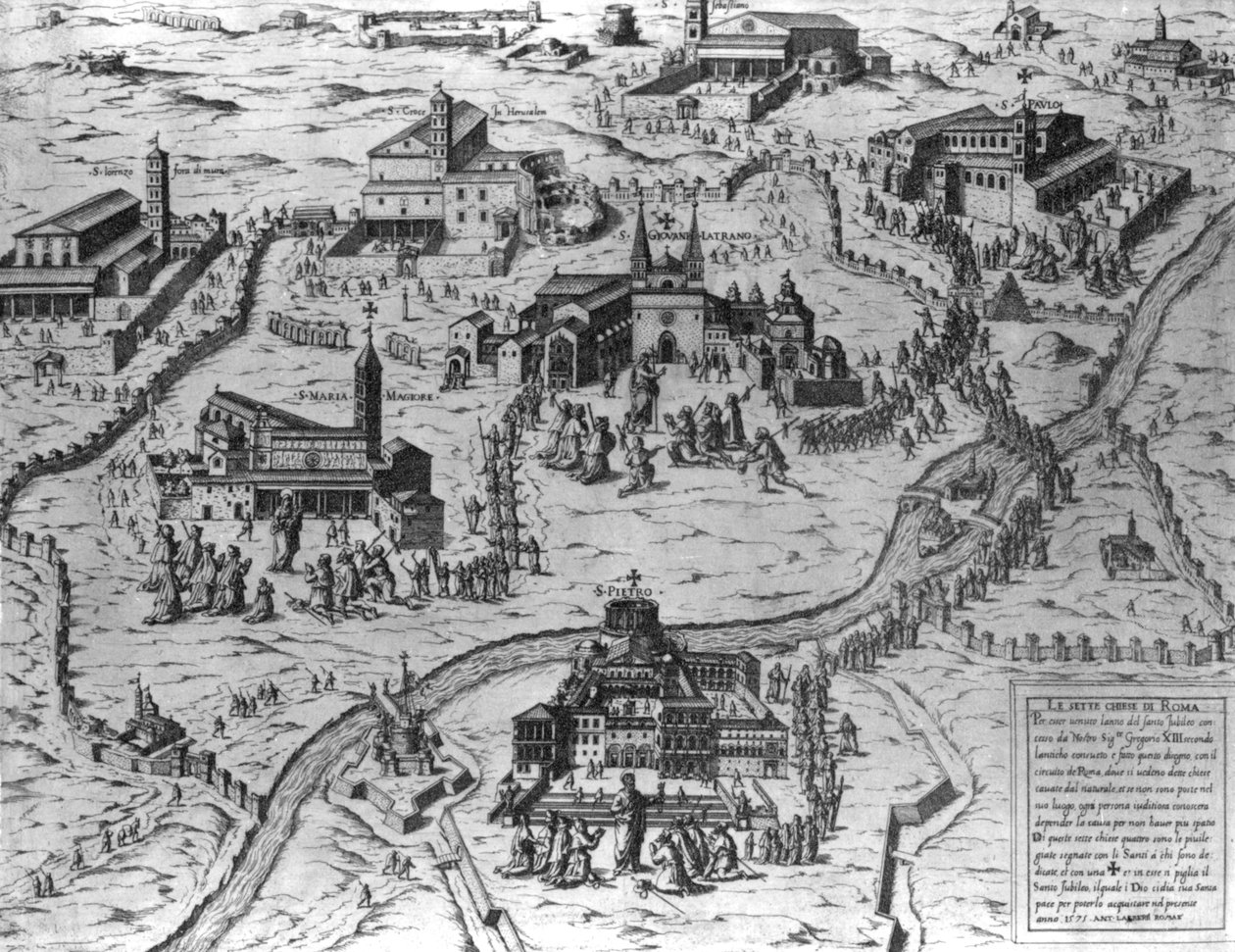 罗马七教堂，1575年 作者 安东尼奥·拉弗里里（Antonio Lafreri）