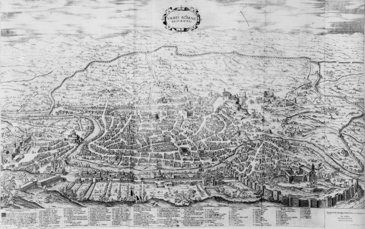 地图剑桥，从罗马宏伟的镜子“，发表在1562年 作者 安东尼奥·拉弗里里（Antonio Lafreri）