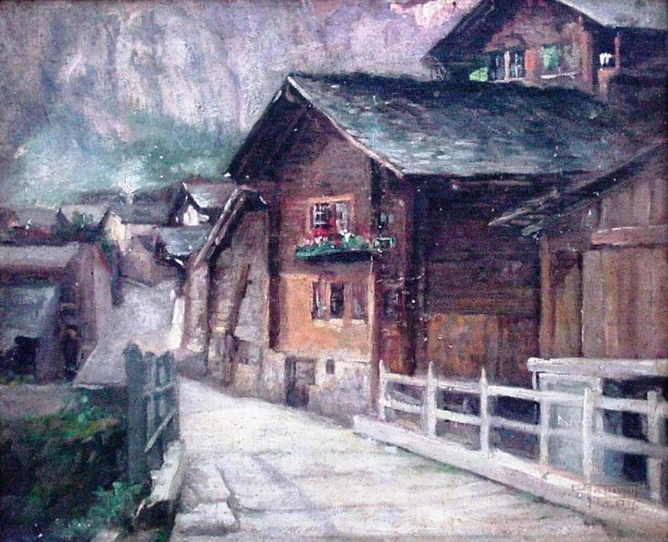 Loeche les Bains的一条街道 作者 安东尼奥·帕雷拉斯