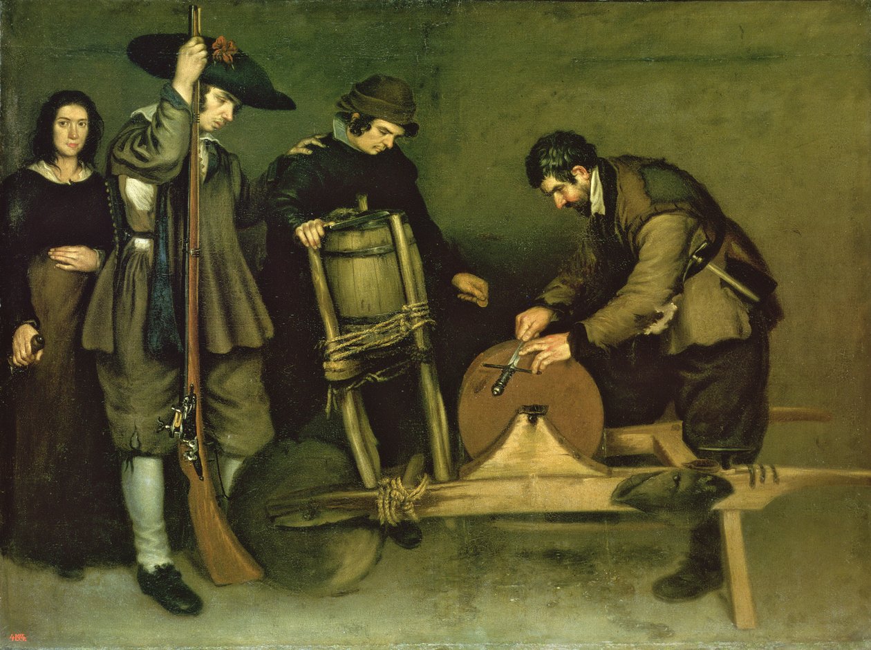 刀磨机，1635-40 作者 安东尼奥·德·普加