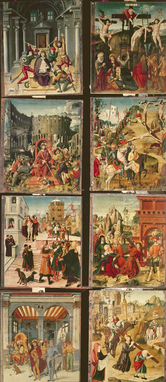 “激情的Retable”的右侧面板，1517-20（面板上的蛋彩画） 作者 安东尼奥·龙曾