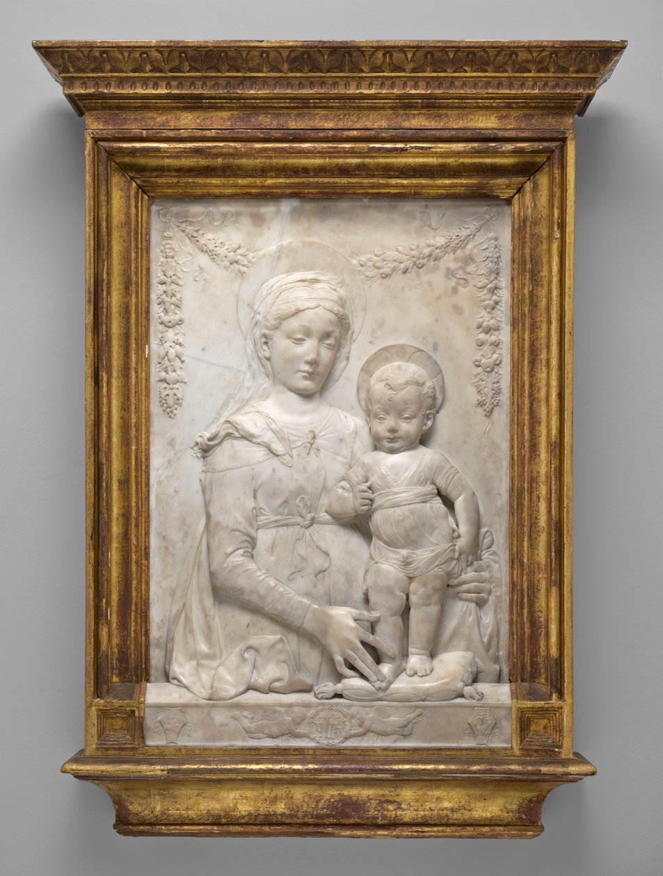 麦当娜和儿童，c.1475-1478（大理石） 作者 安东尼奥·罗塞利诺