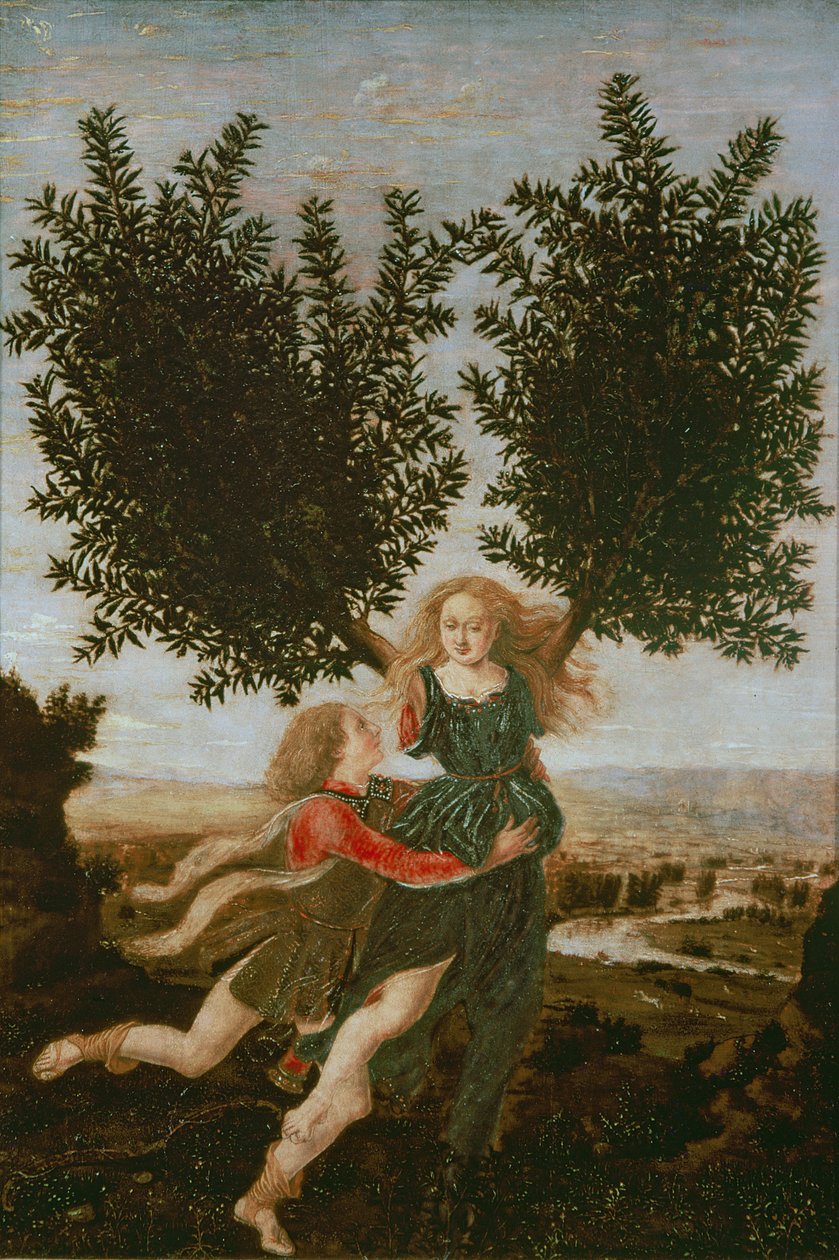 达芙妮和阿波罗，c.1470-80 作者 安东尼奥·波莱尤洛