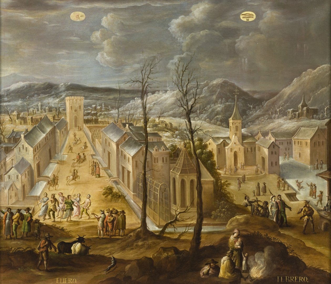 1月和2月来自Los doce mesesdelaño（十二个月），1650-99 作者 安东尼奥·德·埃斯皮诺萨