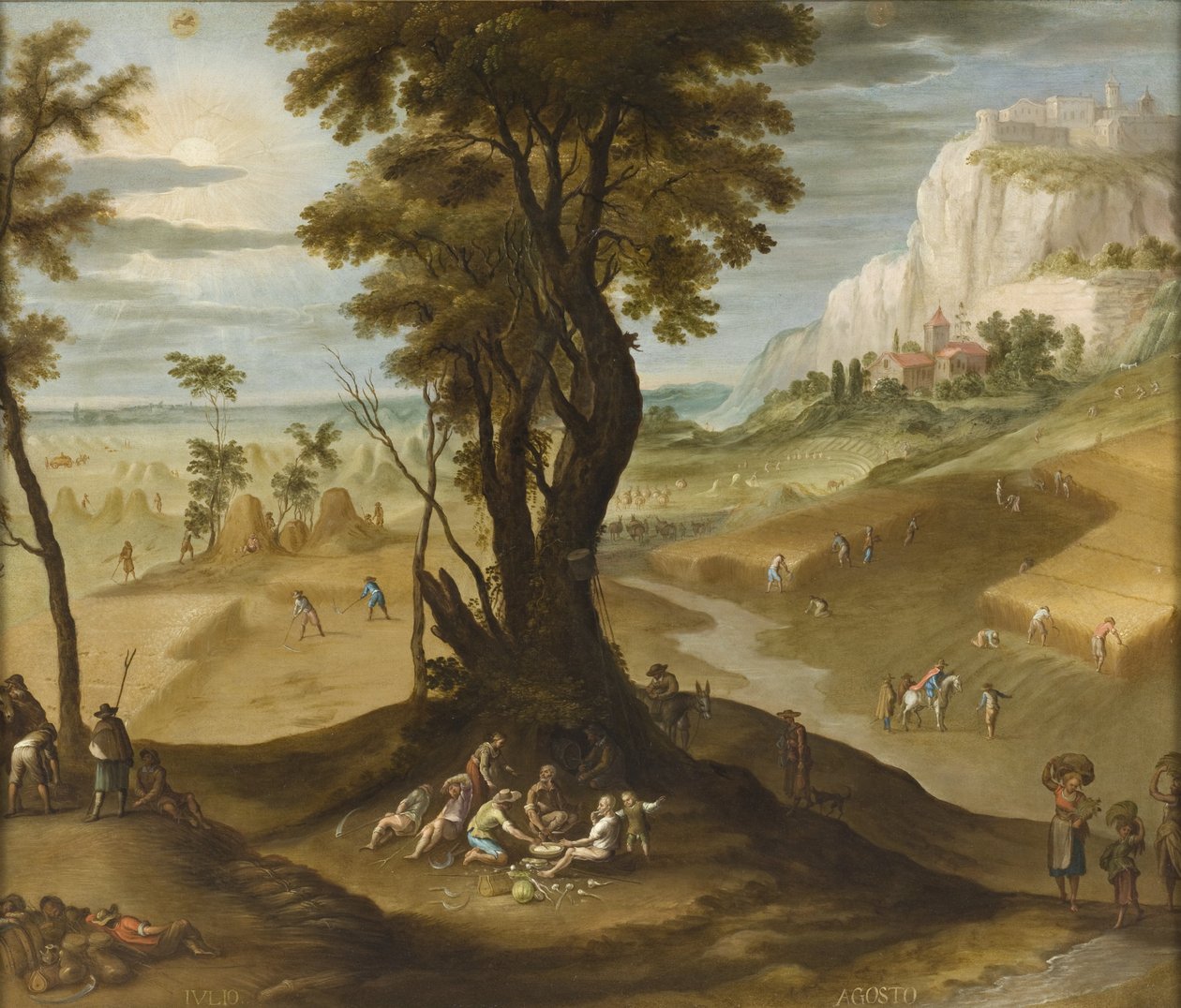 7月和8月来自Los doce mesesdelaño（十二个月），1650-99 作者 安东尼奥·德·埃斯皮诺萨