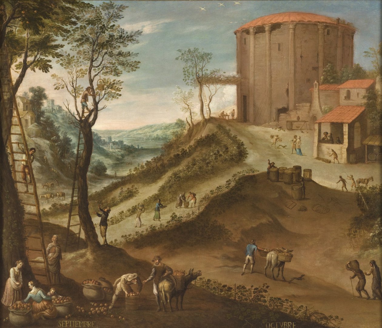 9月和10月来自Los doce mesesdelaño（十二个月），1650-99 作者 安东尼奥·德·埃斯皮诺萨