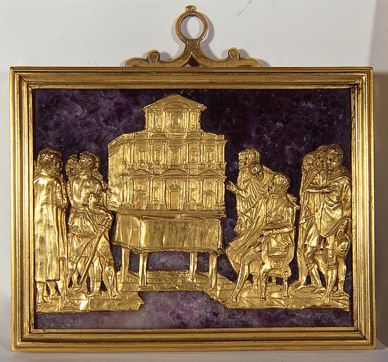 贝尔纳多-布翁塔伦蒂（Bernardo Buontalenti，1531-1608 年）展示圣玛丽亚-德尔菲奥雷大教堂外墙模型，约 1587 年（宝石上镶金） 作者 安东尼奥 (fl.1578 1624) 詹博洛尼亚 (1529 1608) 和苏西尼