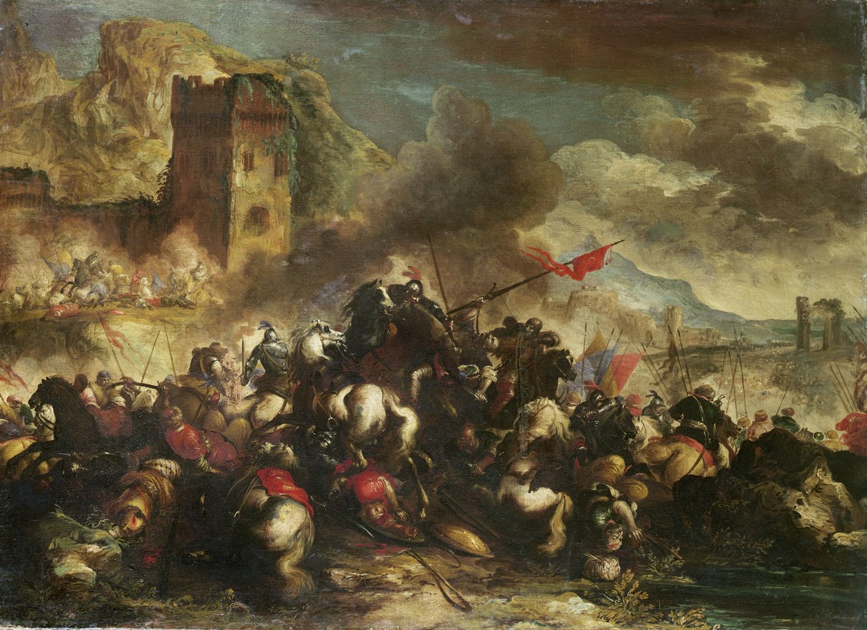 十字军与土耳其人之间的骑兵冲突 作者 安东尼奥·卡尔扎（Antonio Calza）