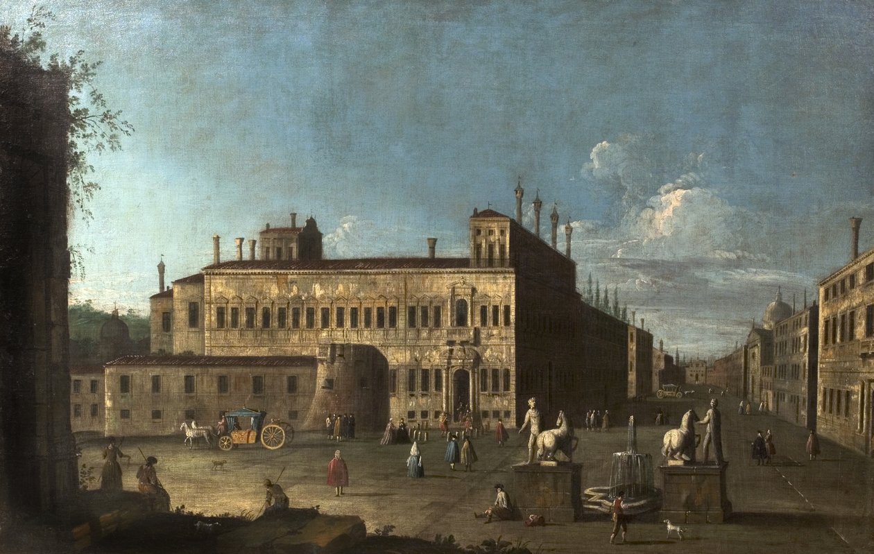 Piazza di Monte Cavallo，罗马，意大利 作者 乔瓦尼·安东尼奥运河（Canaletto）