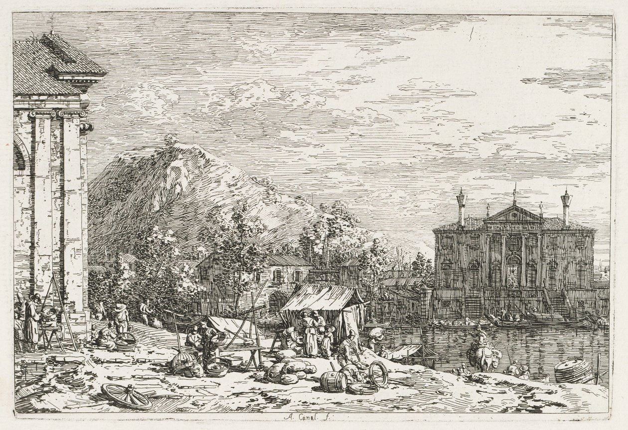 风景：河外的城市，1735-1746年。 作者 乔瓦尼·安东尼奥运河（Canaletto）