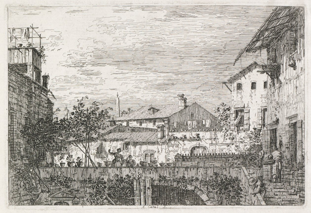意见：The Terrace，1735-1746年。 作者 乔瓦尼·安东尼奥运河（Canaletto）