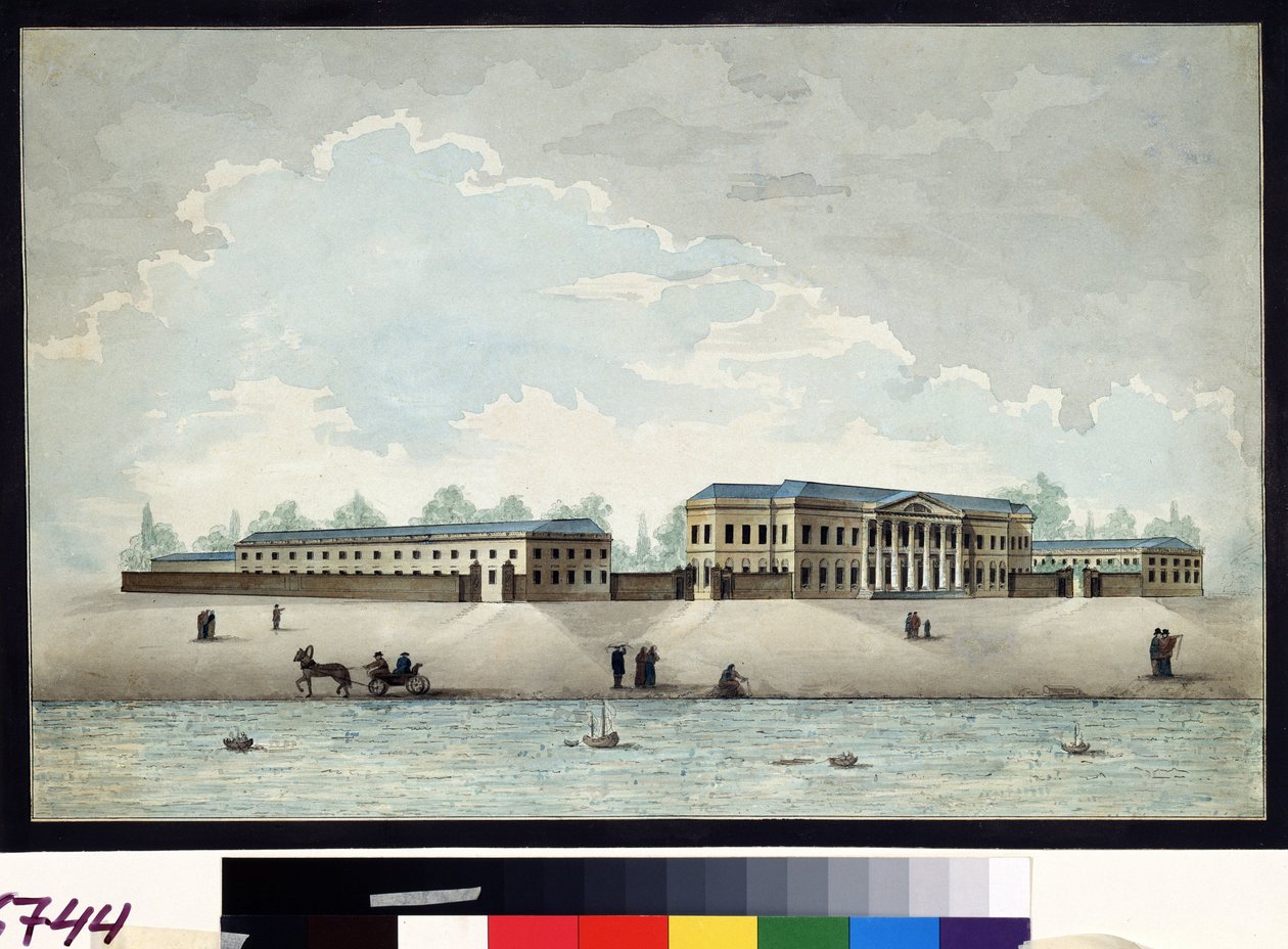 莫斯科帕什科夫（Pachkov）宫景色，建于 1784 年左右。水彩和钢笔画，安东尼奥-卡诺皮（1774-1832 年），约 1800 年 莫斯科普希金博物馆 作者 安东尼奥·卡诺皮