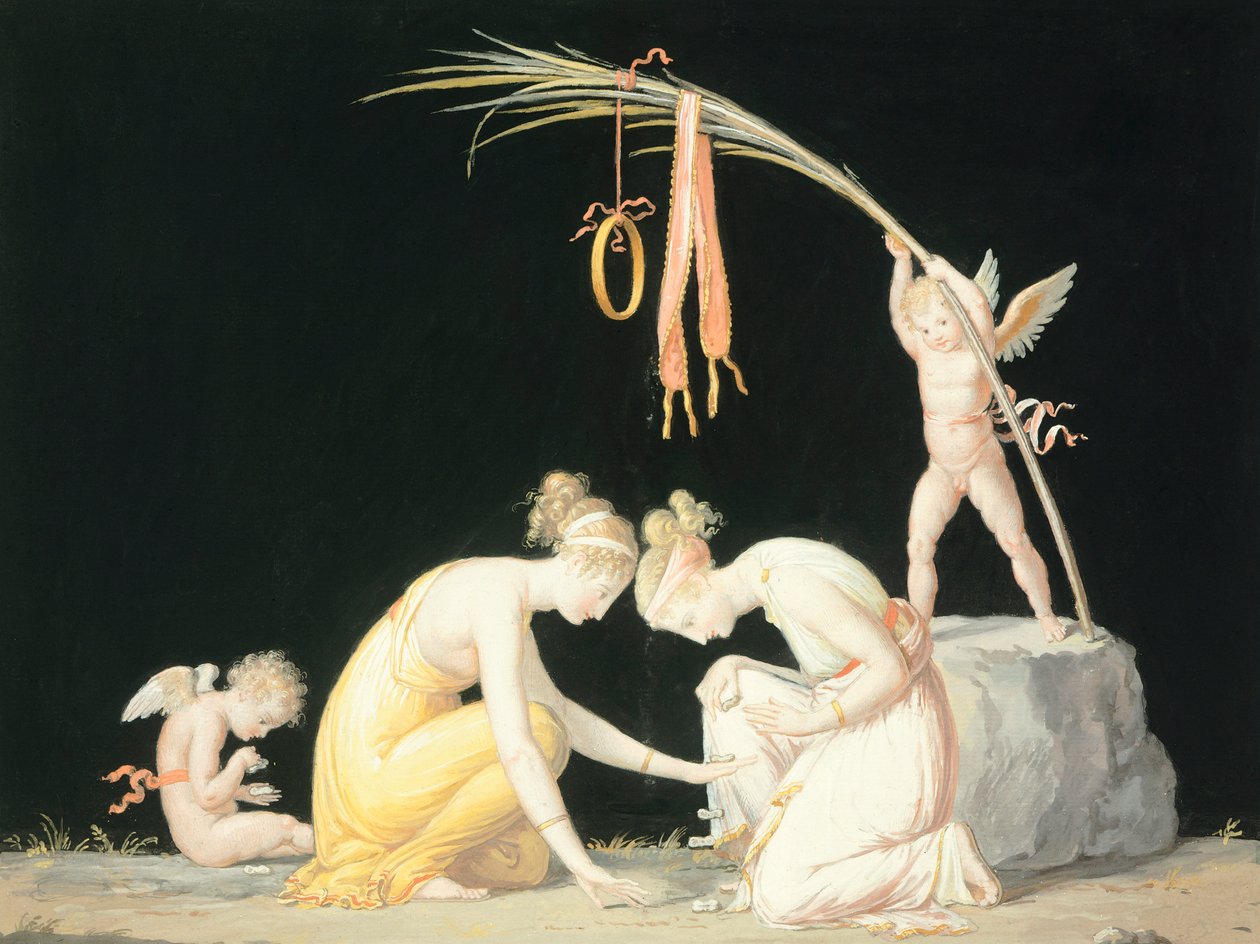 黄芪玩家，c.1799（水彩） 作者 安东尼奥·卡诺瓦