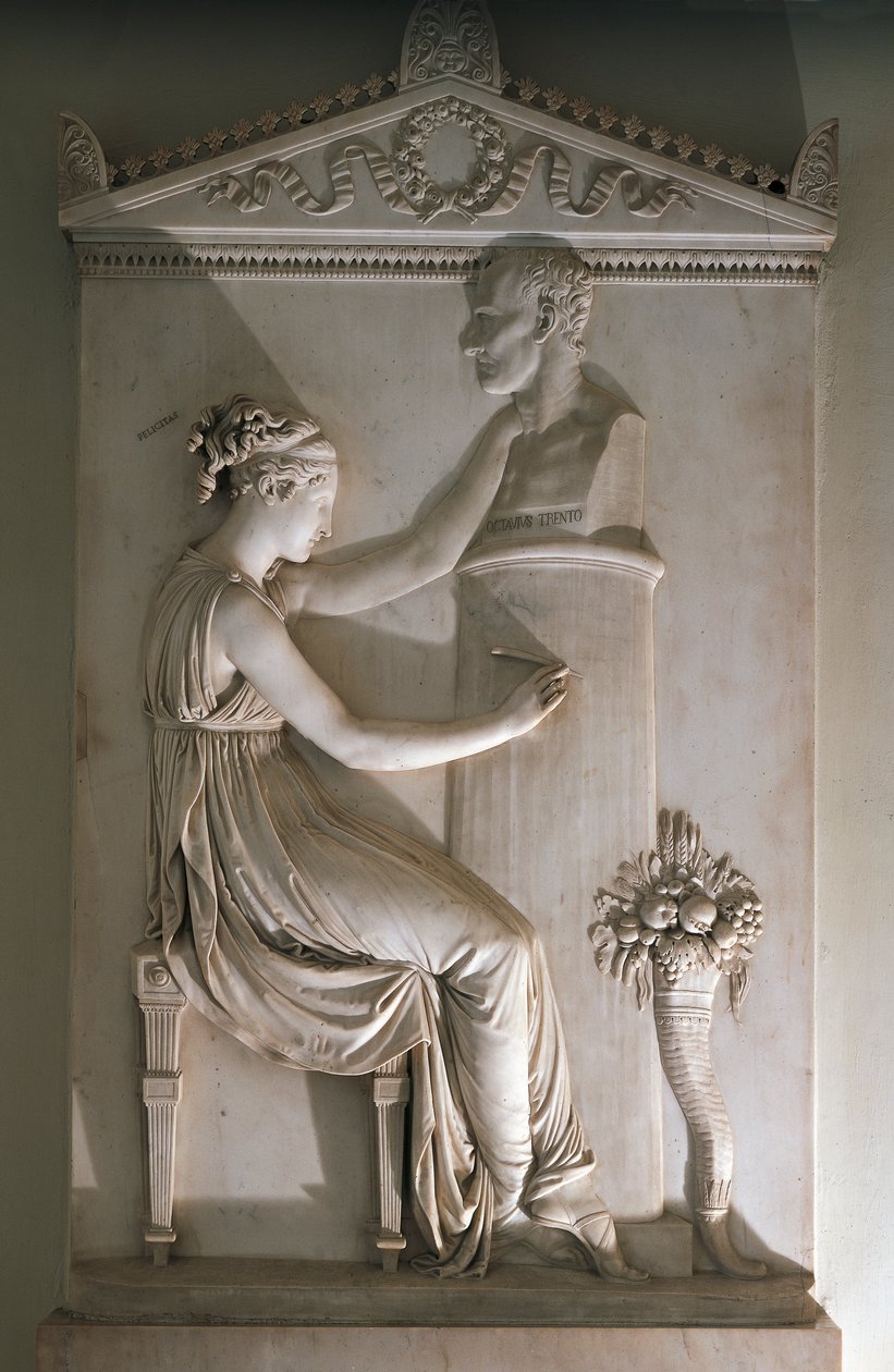 安东尼奥·卡诺瓦（Antonio Canova，1757-1822 年）的奥塔维奥·特伦托 (Ottavio Trento) 墓碑，大理石，威尼托维琴察的圣彼得修道院 作者 安东尼奥·卡诺瓦