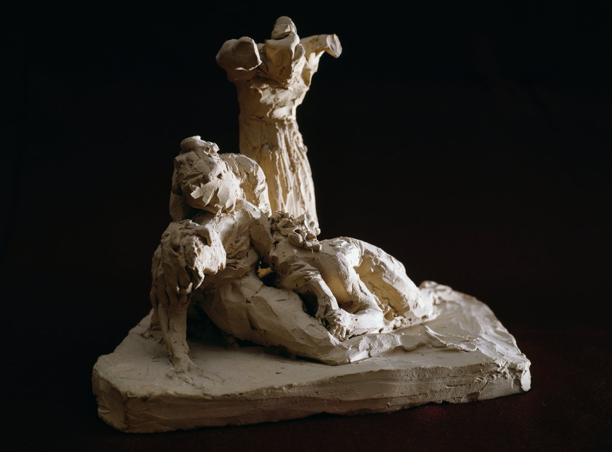 基督的哀歌，安东尼奥·卡诺瓦（Antonio Canova，1757-1822 年）的赤陶素描，意大利威尼托波萨尼奥 作者 安东尼奥·卡诺瓦