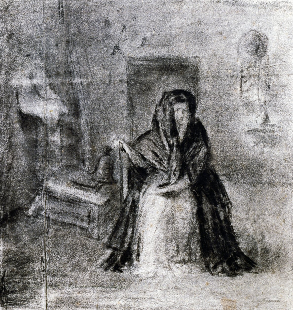 坐着的女人，安东尼奥-卡诺瓦（1757-1822）的作品，绘画 作者 安东尼奥·卡诺瓦