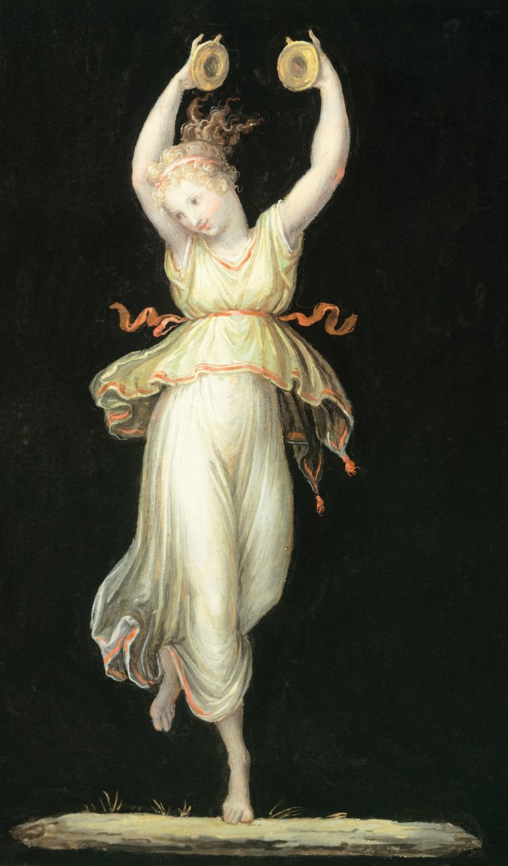 演奏响板的女人 安东尼奥·卡诺瓦 (1757-1822)，蛋彩画 作者 安东尼奥·卡诺瓦
