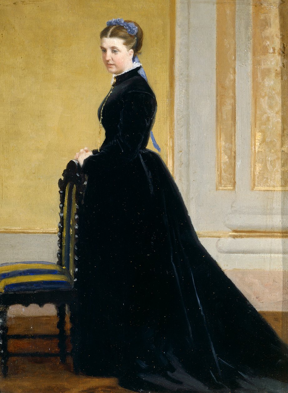 安东尼奥-西塞里（1821-1891）的女士肖像素描，布面油画，31x23厘米 作者 安东尼奥·西塞里