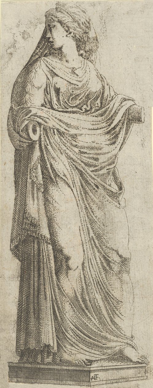 向右转的女人，1540-45。 作者 安东尼奥·范图齐