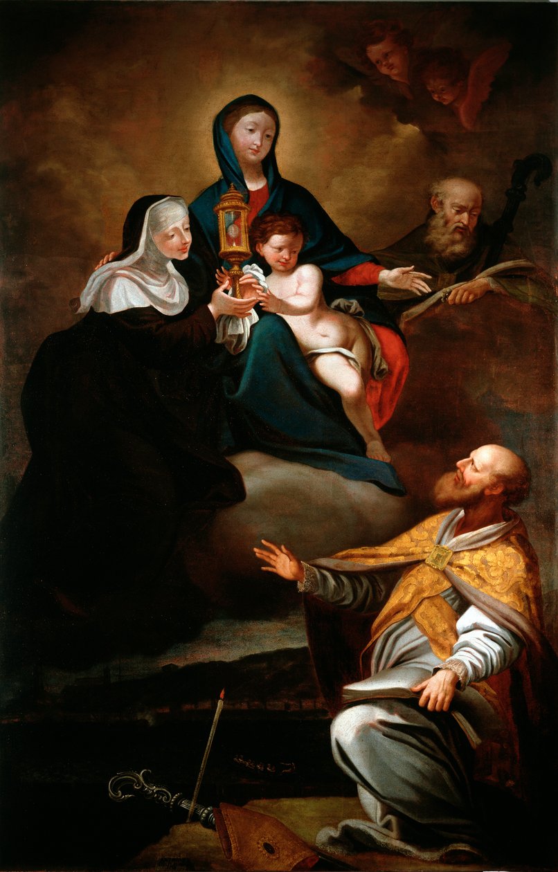 Virgin with child, with st Erasmus of Formia, St Augustine of Hippo and St Clare (oil on canvas 作者 安东尼奥·吉尔菲